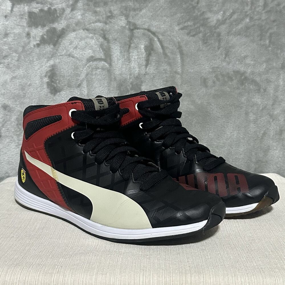 Puma Ferrari Evo Speed 1.4 SF Mid 10 Sneakers Mens size 10 Black Performance EUC